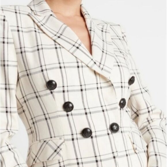 NWT Choosy Double Breasted Blazer Plaid Jacket. Size 0 - Picture 3 of 7